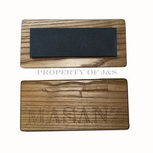 Hardwood knife sharpening stone holder
