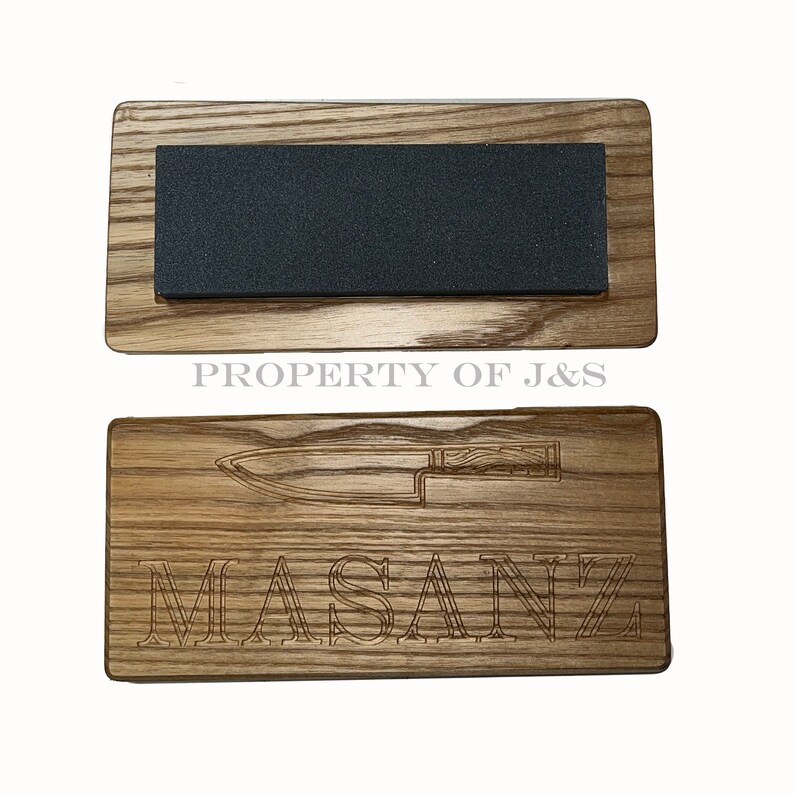 Hardwood knife sharpening stone holder