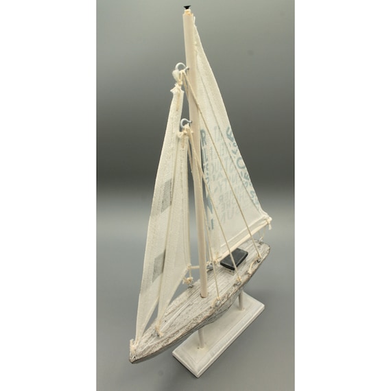 Nave Decorativa A Vela In Legno In Diversi Design – Barca A Vela, Barca A Vela, Barche In Legno – Articolo Decorativo Per Il Bagno – Accessori Da - Foto 9
