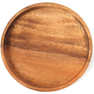 Teller aus Holz rustikaler Rand 20 cm Akazienholz Handarbeit Dessertteller