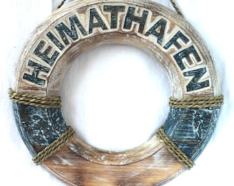 Lifebuoy for decoration made of wood 39 cm HOME PORT