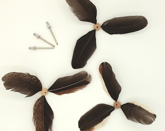 Ersatzfedern im 3er-Set Feder-Propeller für Windspiele, Gartenstecker und Mobilés