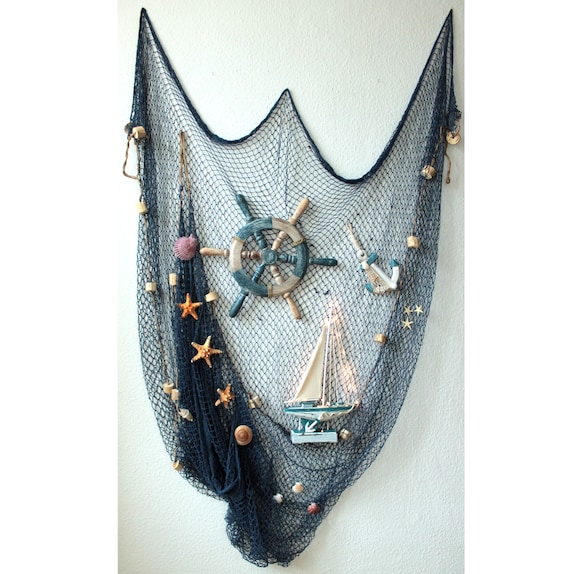 Deko Netz Fischernetz ca. 250x250cm BLAU Baumwolle Maschen 2x2cm m.  Schwimmern - Etsy.de
