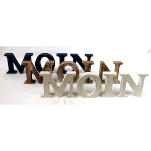 4 letras de madeira MOIN altura 8 cm profundidade 2 cm decoração 3 D