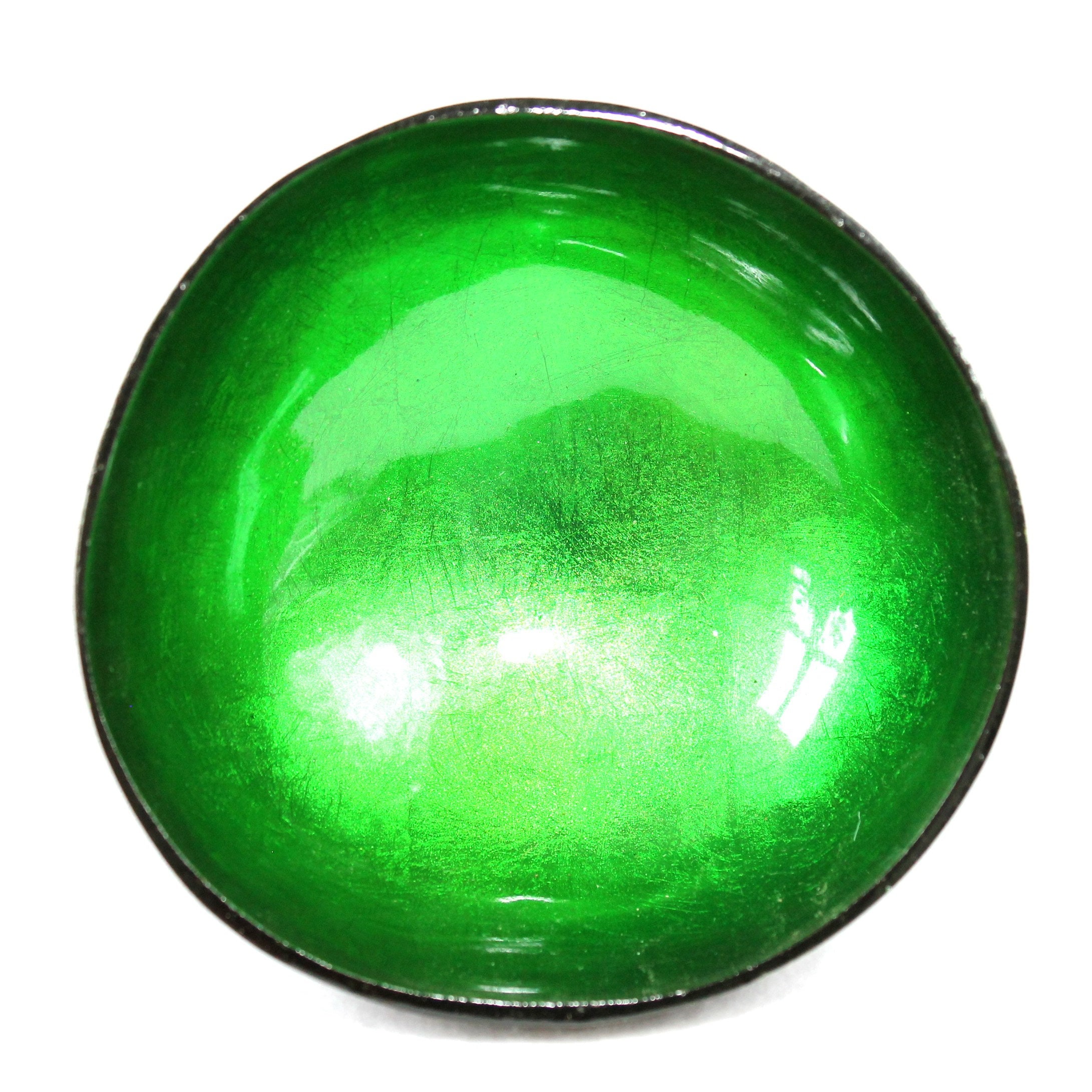 Coconut bowl 13 x 6 cm polished and metallic green lacquered Cocobowl