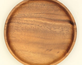 assiette ronde Ø 15 cm en bois d'acacia bol à bijoux assiette pour enfants
