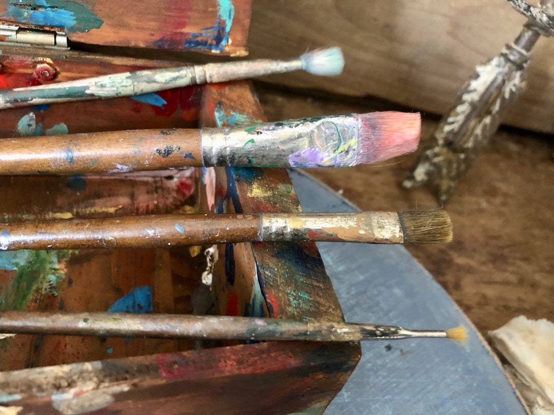 Four Vintage Artist Paint Brushes Vintage Art Supplies Olde Etsy