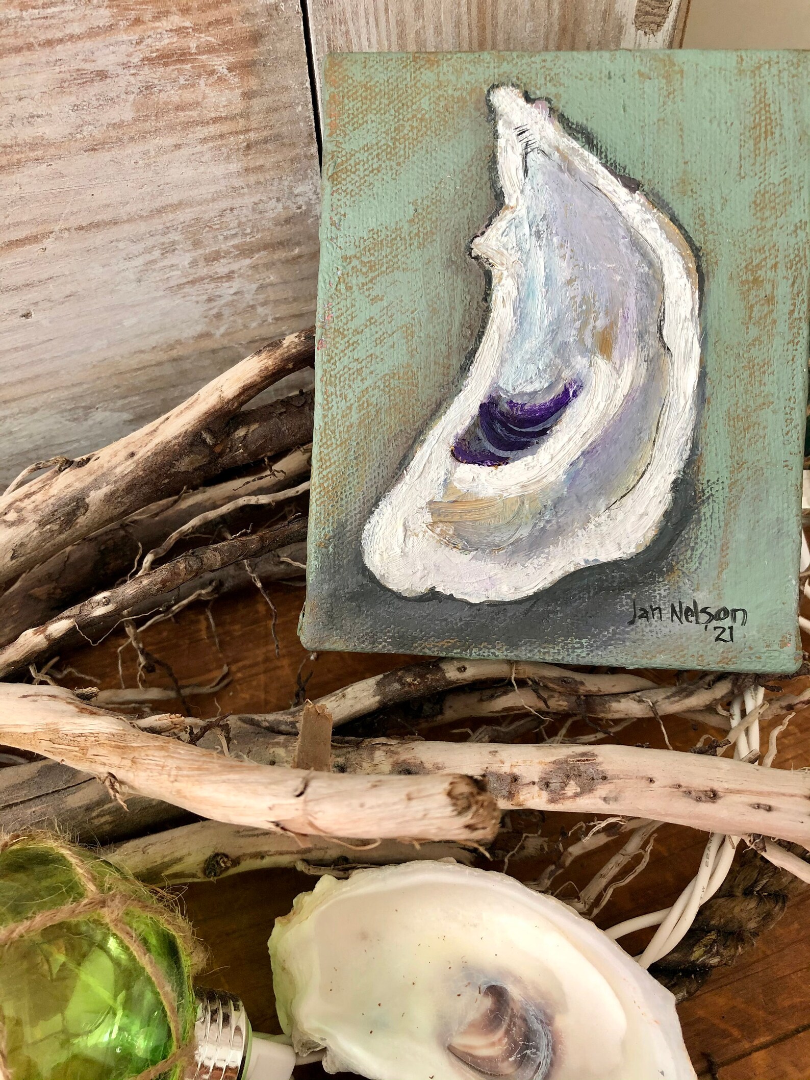 Oyster Shell Oil Painting 9 Original Oil Painting on | Etsy