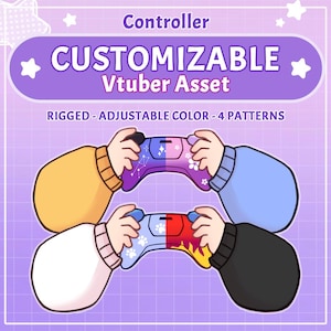 Customizable Live2d VTuber Asset | Rigged Game Controller | Vtuber Hand Asset for Chibi Model | Fully rigged | Editable | Ready to use
