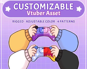 Customizable Live2d VTuber Asset | Rigged Game Controller | Vtuber Hand Asset for Chibi Model | Fully rigged | Editable | Ready to use