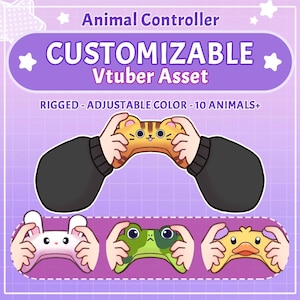 Customizable Live2d VTuber Asset | Rigged Game Controller | Vtuber Hand Asset for Chibi Model | Fully rigged | Editable | Ready to use