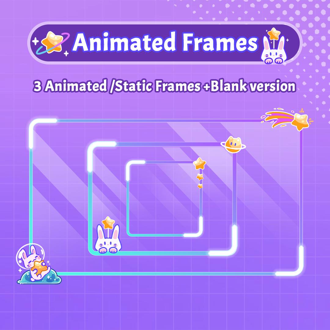 Stream And Rabbit Base Stream Overlay Package - Starry Bunnies | Cute and Cozy Twitch Overlays ...