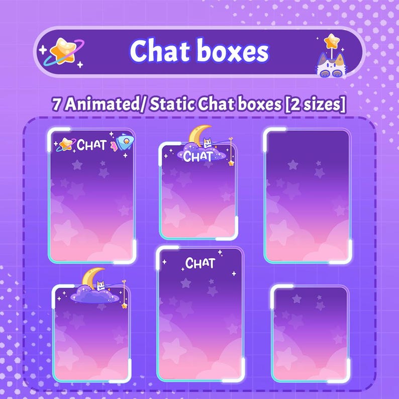 Size Box Animation Tutorial Stream Overlay Package - Starry Paws | Cute and Cozy Twitch Overlays ...