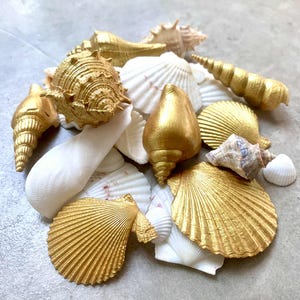 Golden Seashell Ornament: Handmade Healing Home Decor