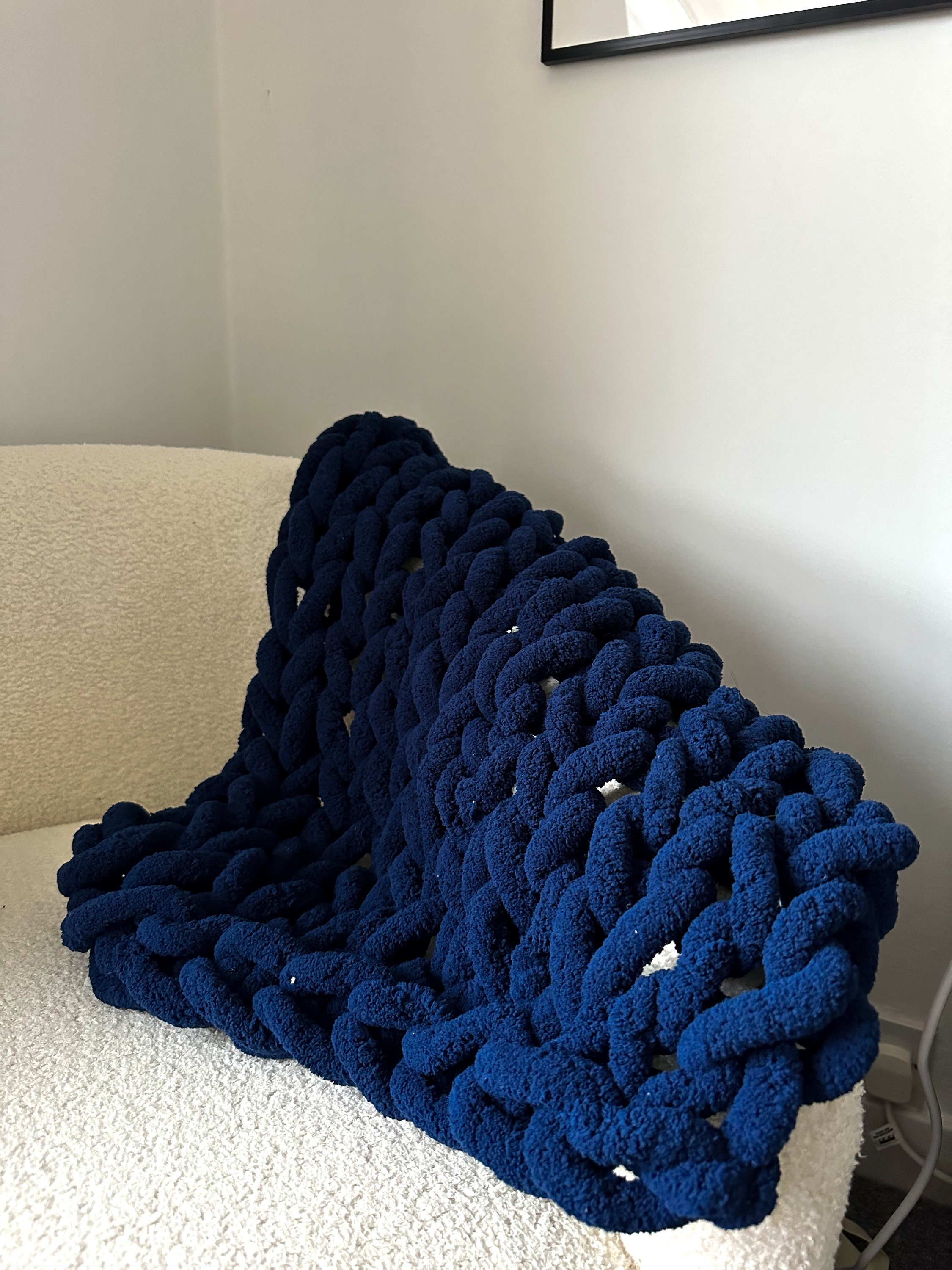 Chunky Baby Blanket/handmade Chunky Knit/newborn Nursery Blanket/baby Room Decor/baby Sleep