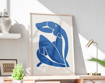 Poster stampabile "Figura di donna di Matisse I" da parete, colore blu navy