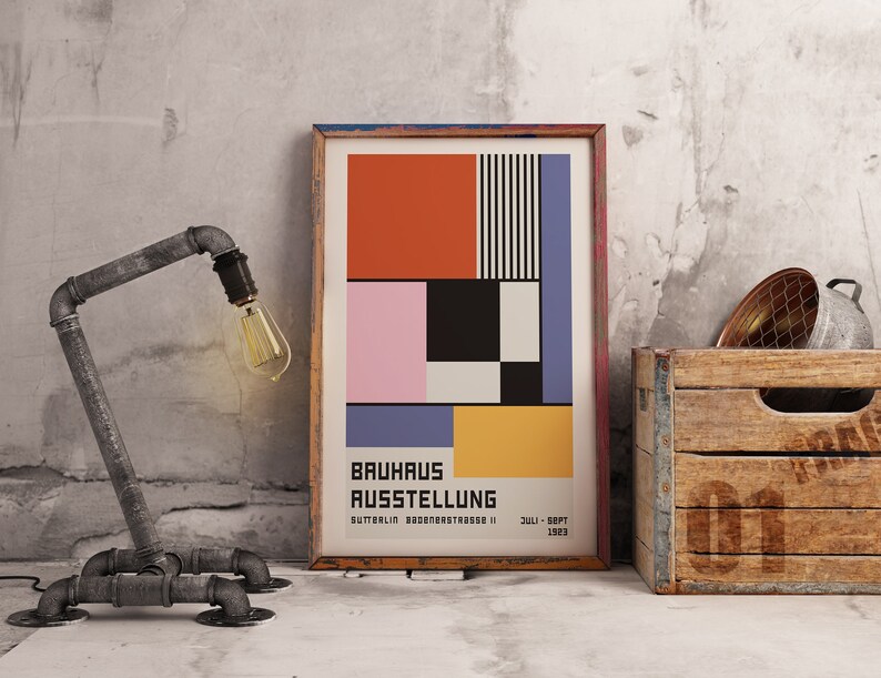 Bauhaus Exhibition Poster 1923 I Geometric Mid Century Modern Wall Art ...