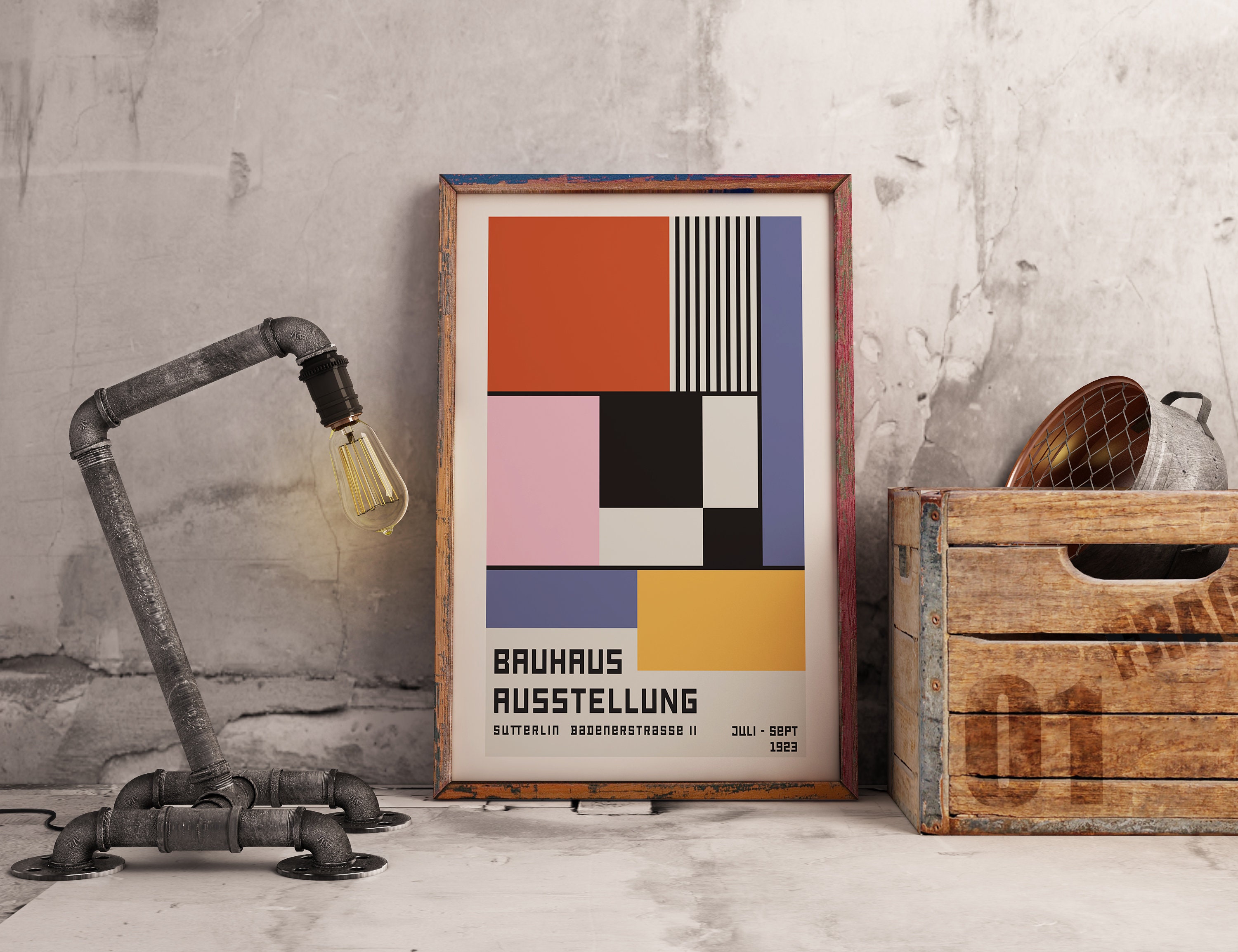 Bauhaus Exhibition Poster 1923 I Geometric Mid Century Modern Wall Art ...
