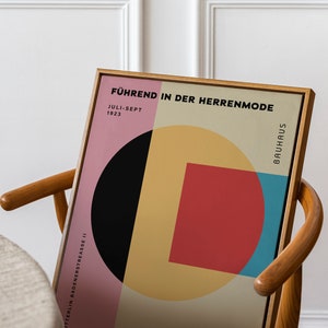 Pink Geometric Bauhaus Print I Museum Exhibition Poster I Architectural Print I Digital Download I Vintage Poster