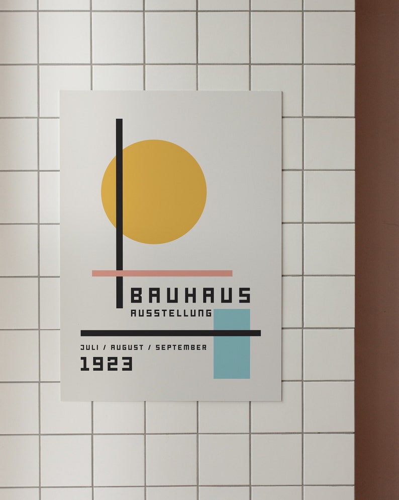 Bauhaus Exhibition Poster 1923 I Abstract Minimalist Mid Century Modern ...