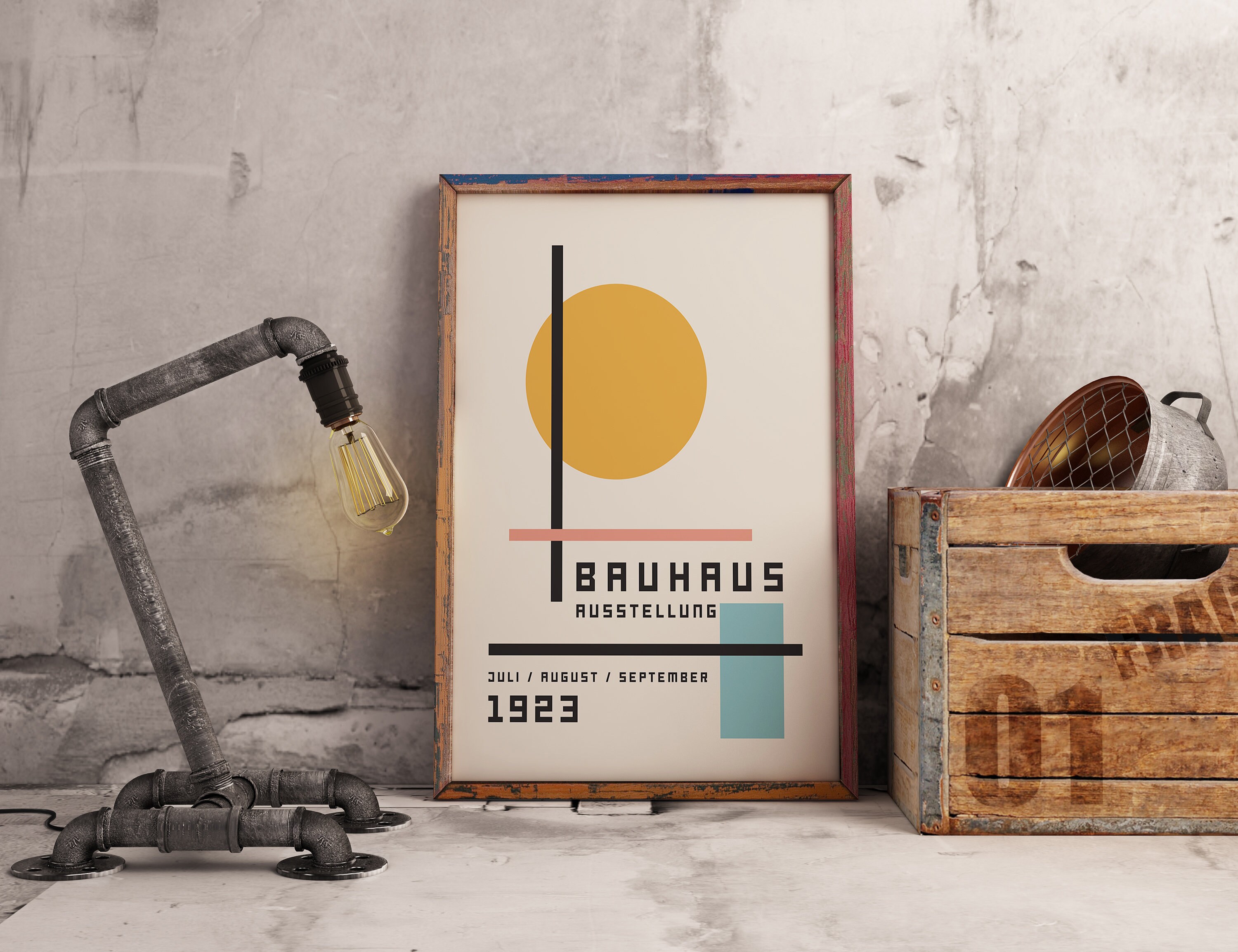 Bauhaus Exhibition Poster 1923 I Abstract Minimalist Mid Century Modern ...