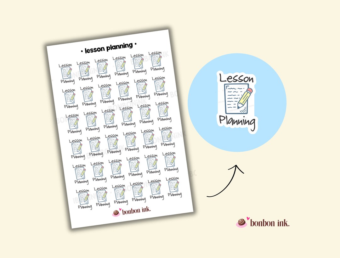 Lesson Planning Sticker Sheet • School Calendar Stickers • Teacher ...