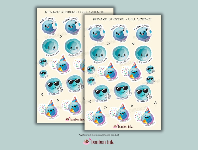 Cell Science Stickers • Student Reward Stickers • Teacher Stickers ...
