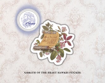 Emma M Lion Sticker, Sabbath of the Heart, Bookish Sticker, Book Lovers Gift, Wordsworth Quote, Bookish Die Cut Stickers