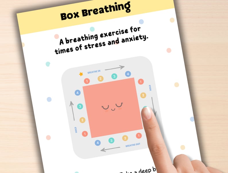 Box Breathing Sticker Sheet • Square Breathing Exercise • Finger