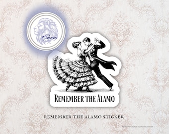 Emma M Lion Sticker, Emma M Lion Quote, Remember the Alamo,  Bookish Sticker,  Book Lovers Gift, Victorian, Bookish Die Cut Stickers