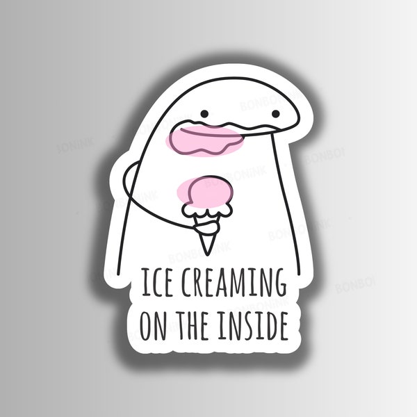 Ice Creaming on the Inside Sticker • Flork Meme Sticker • Bonbon Dark Chocolate Collection • Sarcastic Stickers • Funny Stickers • Die-Cut