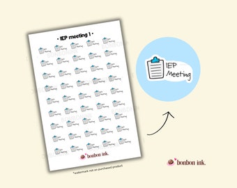 Simple IEP Meeting Stickers • Individualized Education Plan Meeting • Teacher Stickers • Teacher Reminder • School Year Planning Stickers