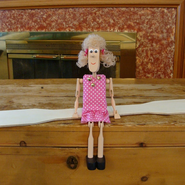 Jig Limberjack Doll - "Nellie" Handcrafted Dancing Doll