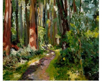 Limited Edition Giclée Fine Art Print van origineel olieverfschilderij "Vartry Trails" van de Ierse kunstenaar Jenni Barnes