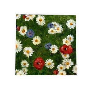 Cartão em branco - papoula de flores silvestres (quadrado)