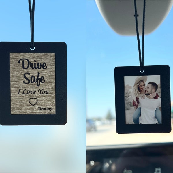 Personalized Photo Car Ornament - First Car Charm Gift, Anniversary Gift for Him,  Fathers Day Gifts, Gifts for Dad, Boyfriend Birthday Gift