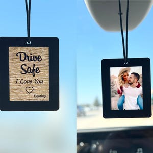 Personalized Photo Car Ornament - Couples Gift for Boyfriend, Anniversary Gifts, Boyfriend Birthday Gift, Gifts for Him, Gift for Dad