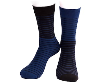 enigma - black/blue mismatched socks