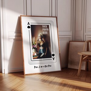 Stampa personalizzata trendy Asso di cuori / Decorazione personalizzata Dopamina / Quanto siamo fortunati fortunati tu stampa / Poster personalizzato carta da gioco retrò