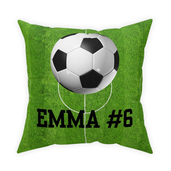 Custom Soccer Throw Pillow Personalized Sports Pillow Customizable Pillow Throw Custom Cushion Gift For Kids