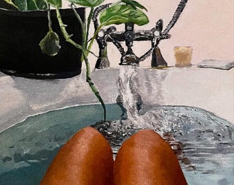 Still Life - original oil painting & prints; Legs in Bath