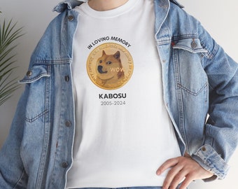 In Loving Memory of Kabosu 2005-2024 | Dogecoin Dog Tribute T-Shirt