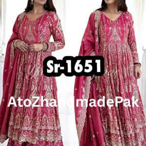 Buy Pink Chiffon Pant Set With Zari Work
