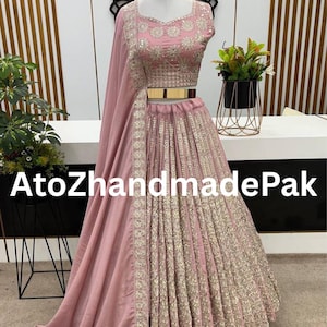 Baby Pink Lehenga, Engagement Lehenga, Reception Wear, Pakistan Outfit, Baby Pink Lehnga, Traditional Ceremony Dress, Cultural Wear