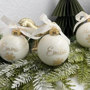 Personalized glass Christmas baubles, individual Christmas tree ornaments, Christmas tree decorations, personalized Christmas gift