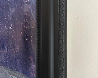 Black Ornate TV Frame for Samsung Frame TV, Handmade Wood