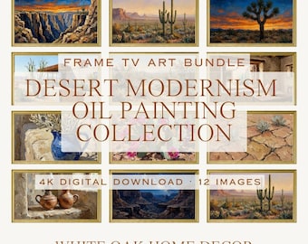 Desert Modernism Oil Painting Collection | 12 Southwestern Frame TV Art (4K Download)