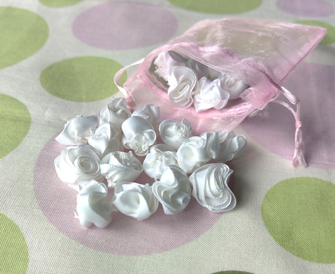 20 Count Roses Hand Rolled White Satin Roses (bridal) 20 Count - Etsy