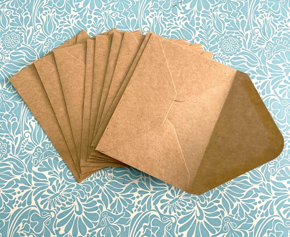 5" x 3.5" Kraft Brown Envelopes; Set of 10
