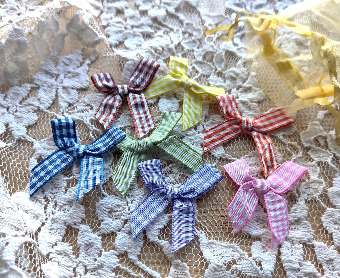 What Color Is Ribbits Bow Rainbow Delight, Small Checkered Ribbon Bows, Variety Bundle - Etsy